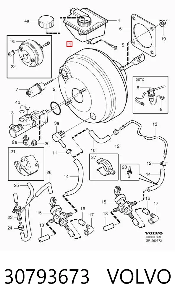 Wzmacniacz próżniowy hamulców 30793673 Volvo