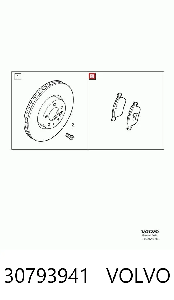 Klocki hamulcowe przednie tarczowe 30793941 Volvo