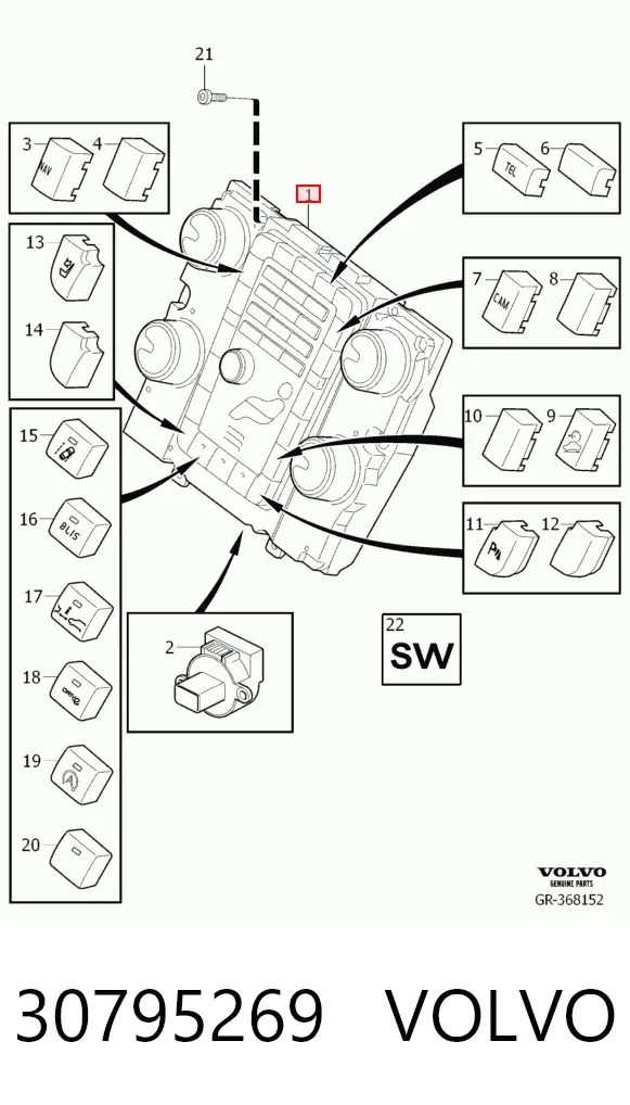 Sterownik trybów ogrzewania/klimatyzacji Volvo XC70 II