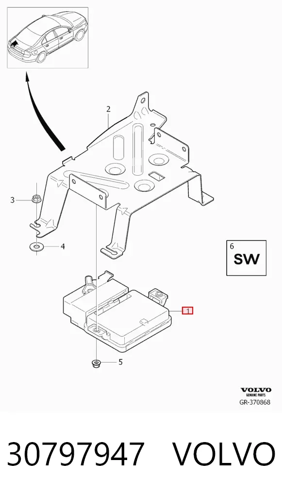 Sterownik elektromechanicznego hamulca postojowego (ręcznego) 30797947 Volvo