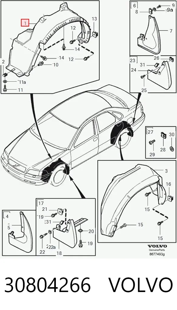 Nadkole błotnika przedniego prawe Volvo V40 VW