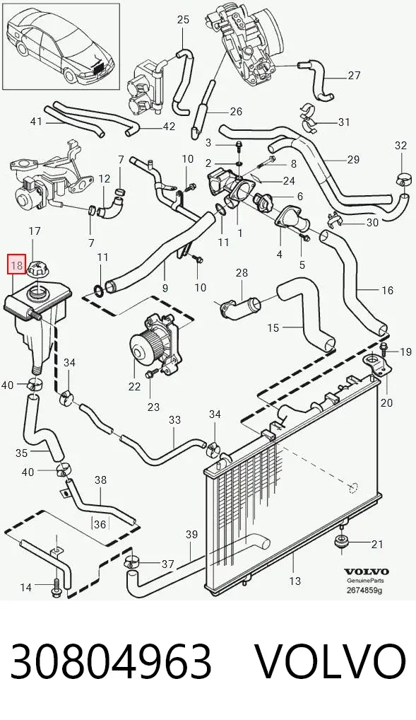 Zbiorniczek wyrównawczy układu chłodzenia 30804963 Volvo