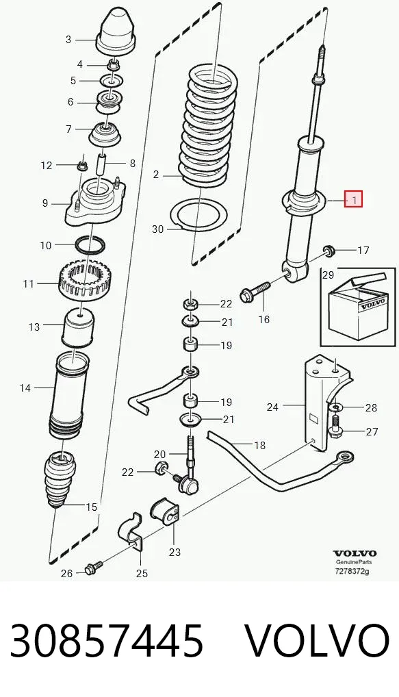 Amortyzator tylny 30857445 Volvo