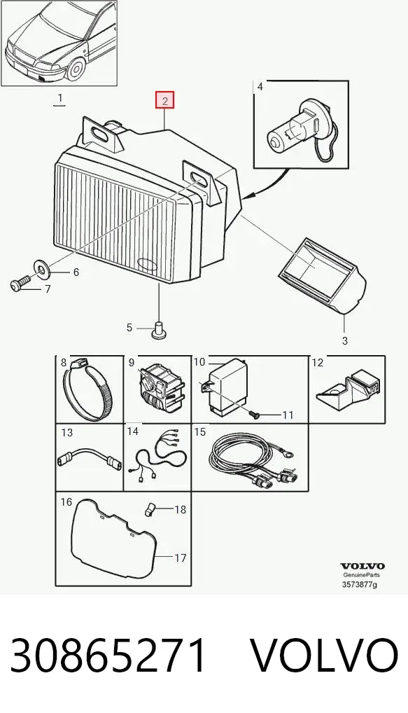 Lampa przeciwmgielna lewa 30865271 Volvo