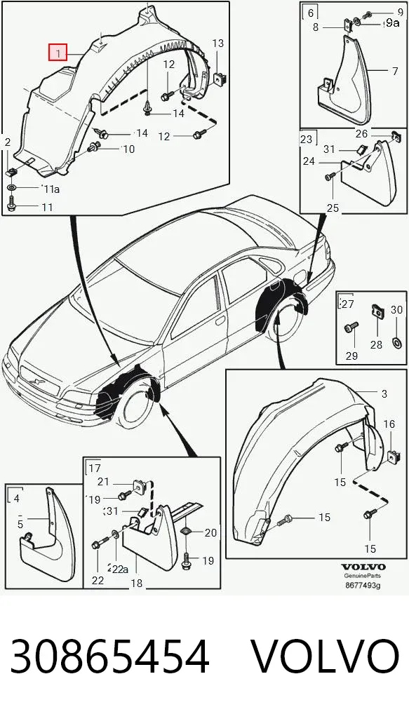 Nadkole błotnika przedniego lewe Volvo V40 VW