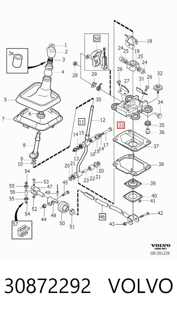 Mechanizm zmiany biegów (cięgno) Volvo S40 I