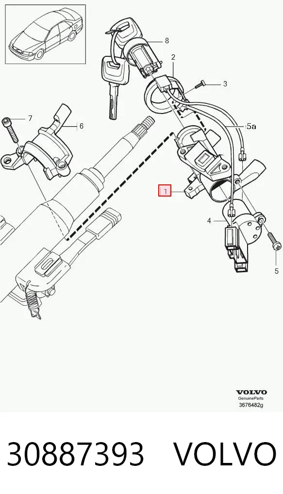 Stacyjka zapłonowa Volvo S40 I