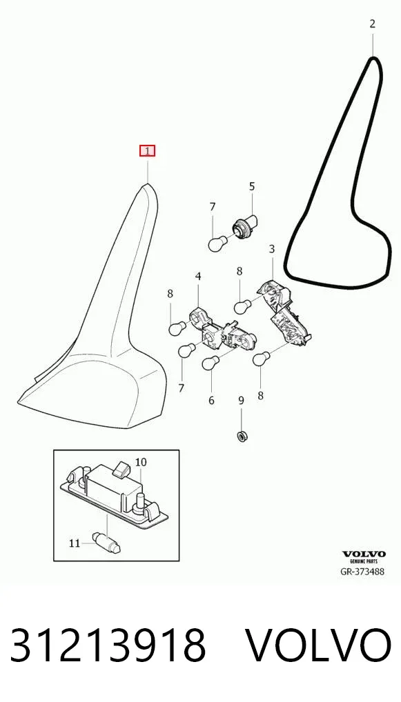 Lampa zespolona tylna prawa 31213918 Volvo