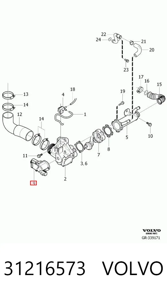 Zawór recyrkulacji spalin EGR 31216573 Volvo