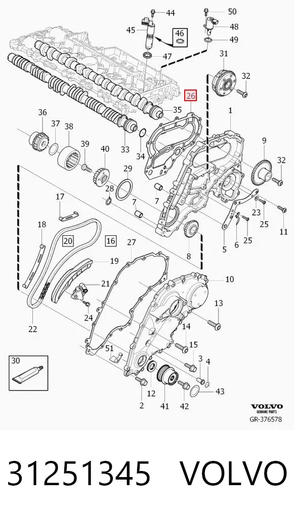 Koło pasowe alternatora 31251345 Volvo