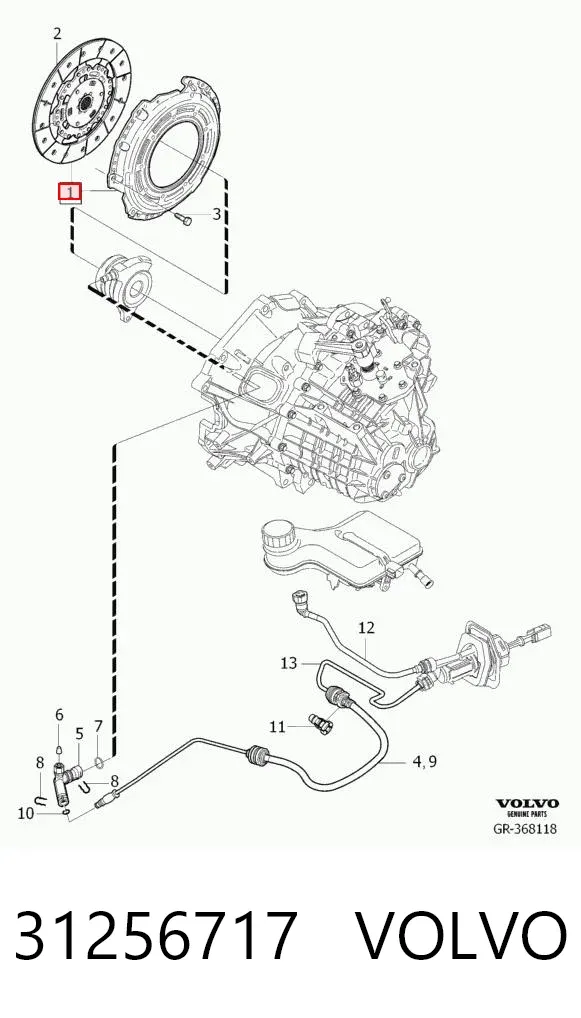 Zestaw sprzęgła (3 części) 31256717 Volvo