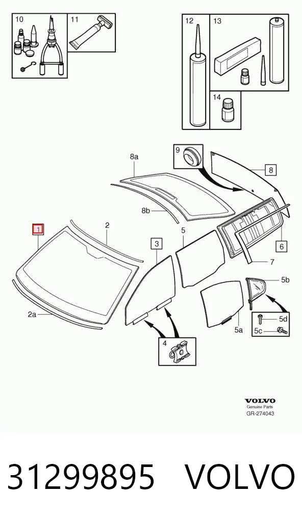 Szyba przednia 31299895 Volvo