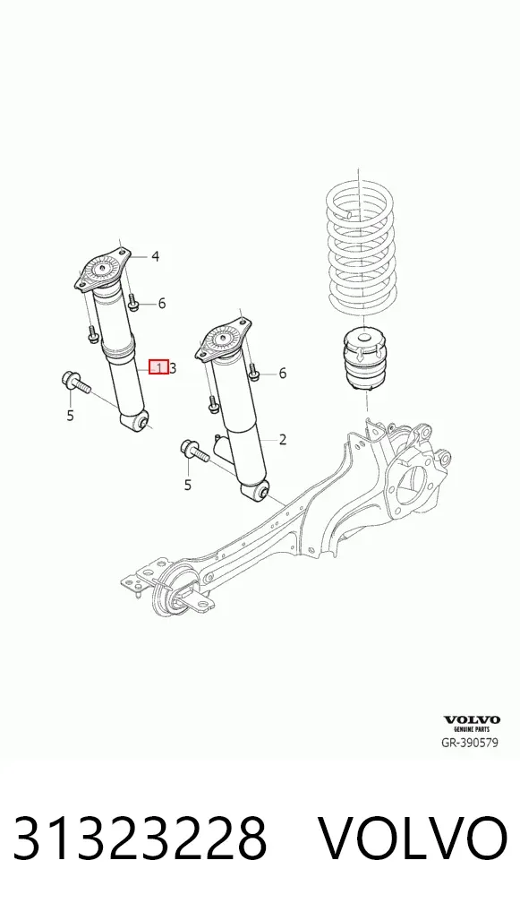 Amortyzator tylny 31323228 Volvo