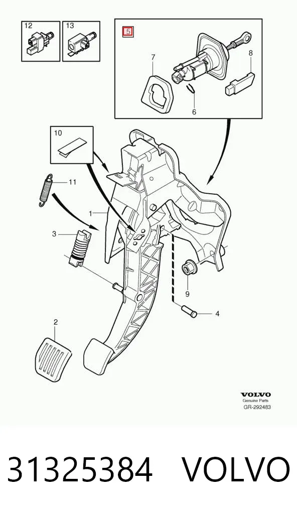 Cylinder sprzęgła główny 31325384 Volvo