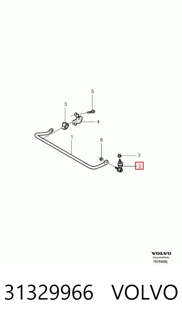 Łącznik stabilizatora tylnego 31329966 Volvo
