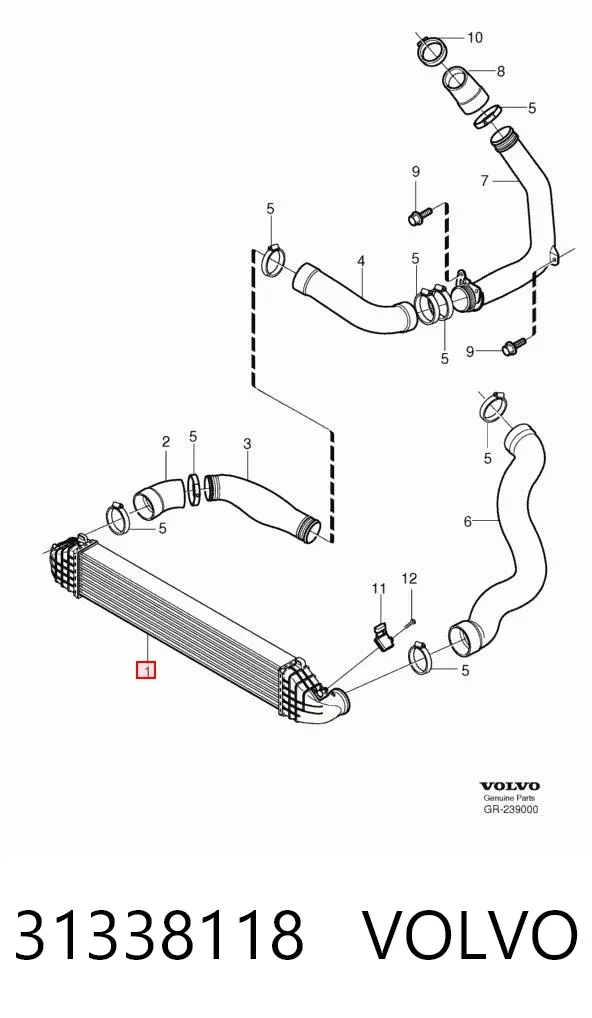Chłodnica intercoolera 31338118 Volvo