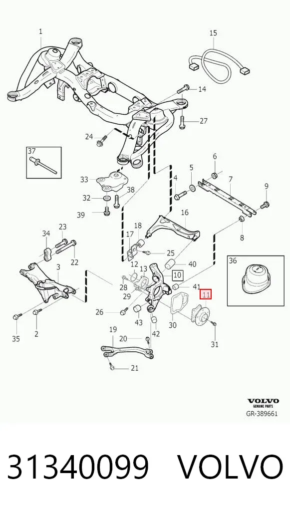 Piasta tylna 31340099 Volvo