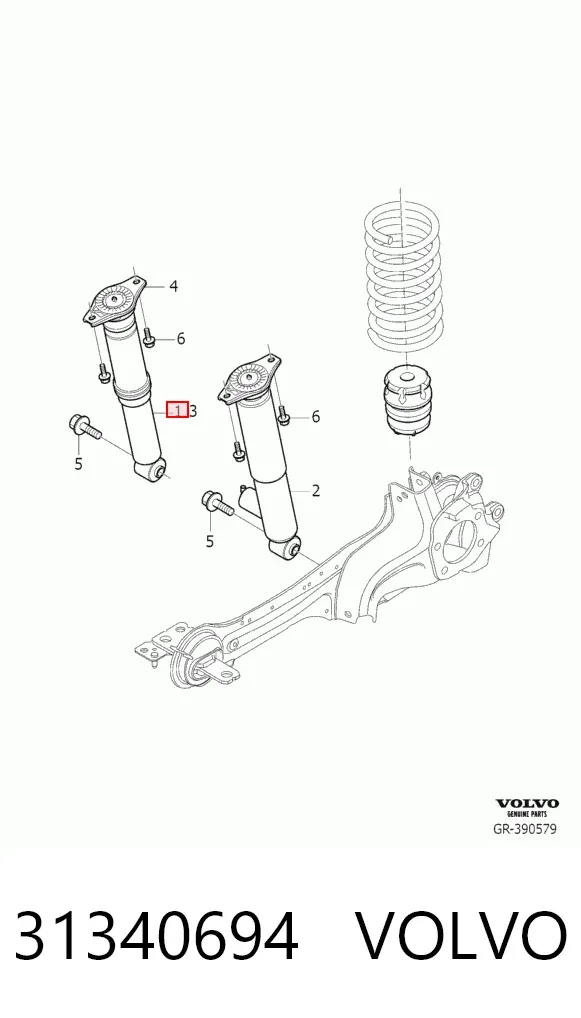 Amortyzator tylny 31340694 Volvo