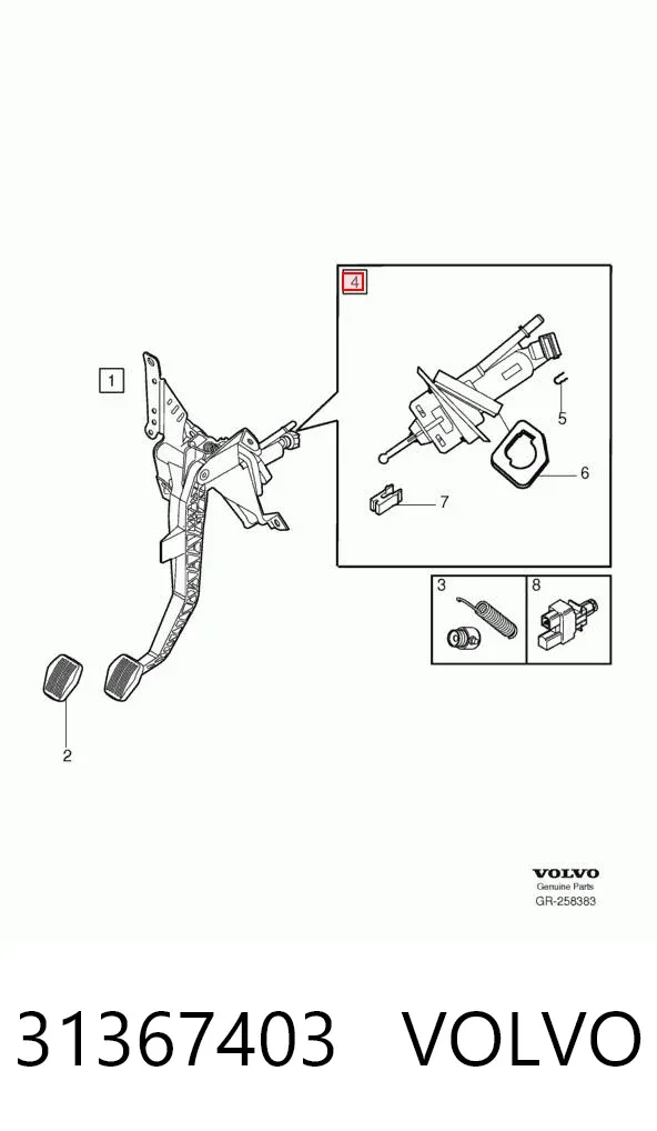 Cylinder sprzęgła główny 31367403 Volvo