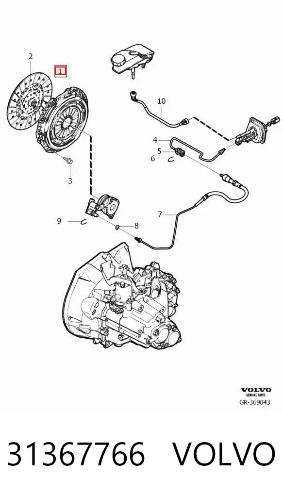 Zestaw sprzęgła (3 części) 31367766 Volvo