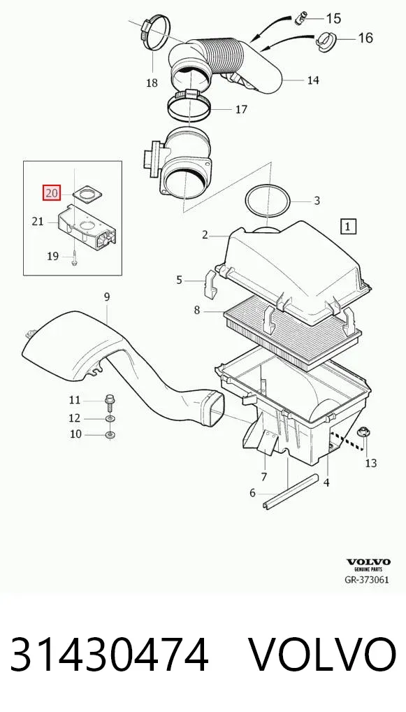 Uszczelka przepustnicy 31430474 Volvo