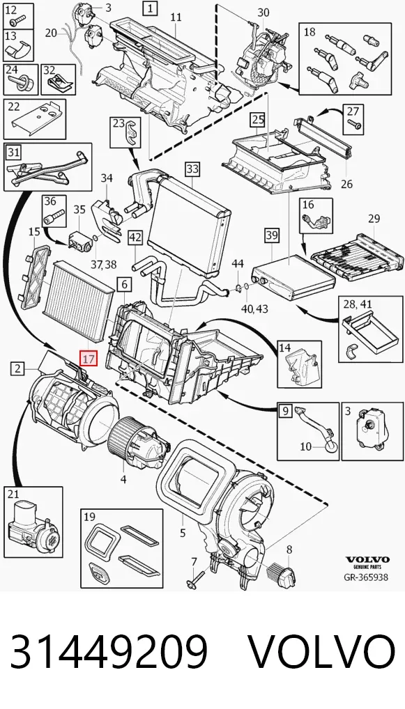 Filtr kabiny 31449209 Volvo