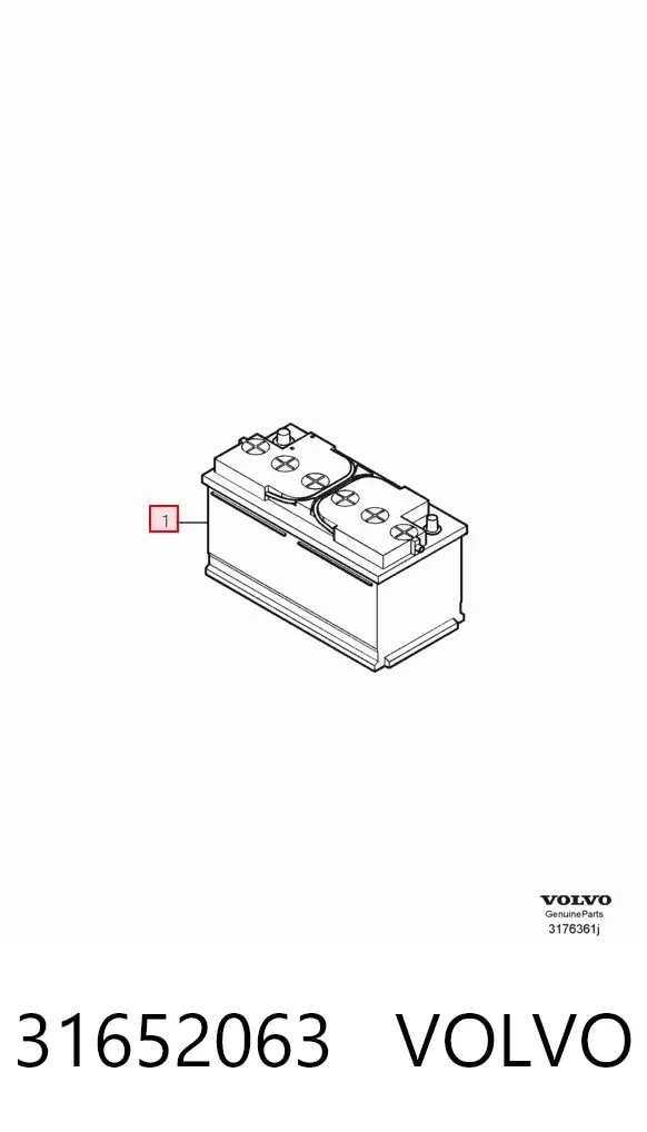 Bateria (akumulator) 31652063 Volvo
