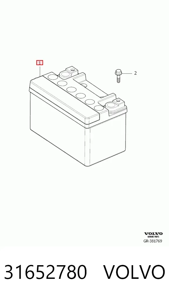 Bateria (akumulator) 31652780 Volvo
