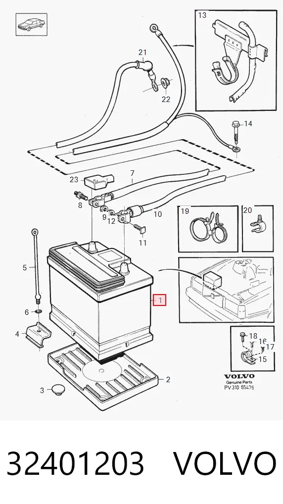 Bateria (akumulator) 32401203 Volvo