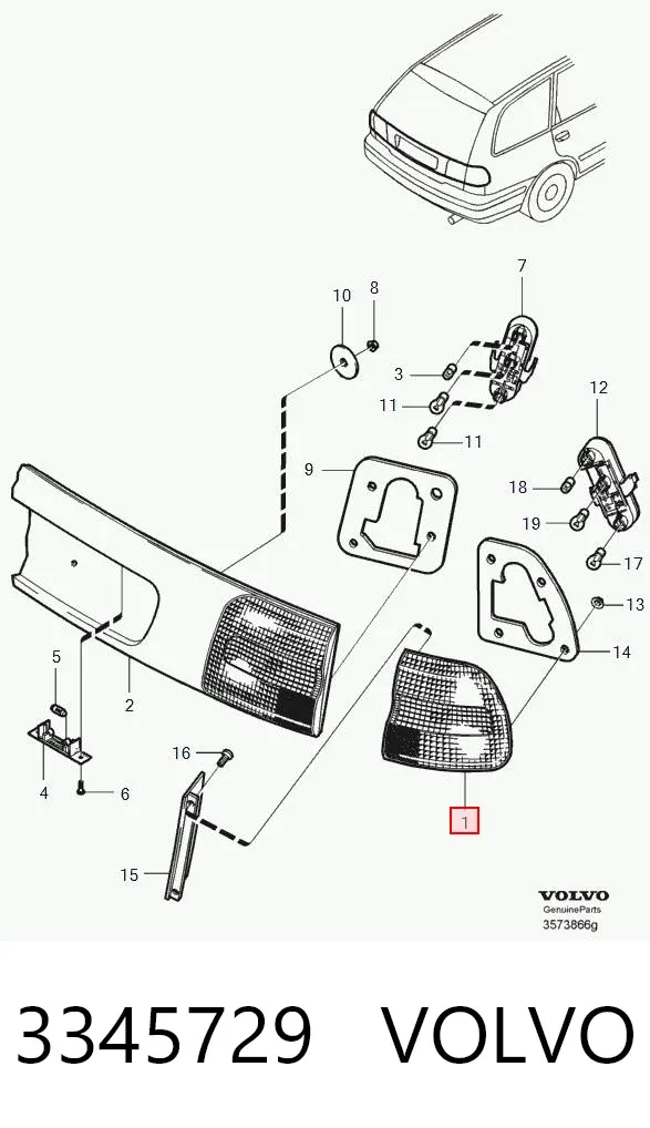 Lampa zespolona tylna prawa Volvo V40 VW
