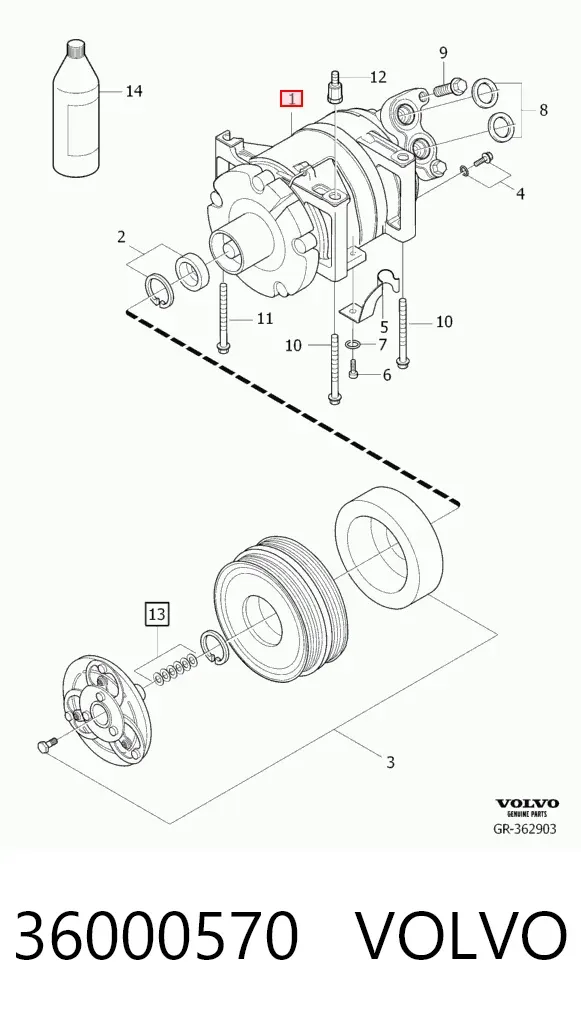 Sprężarka klimatyzacji 36000570 Volvo