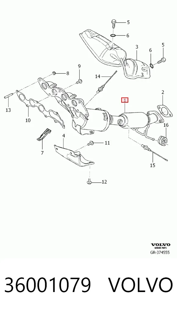 Konwerter-katalizator 36001079 Volvo