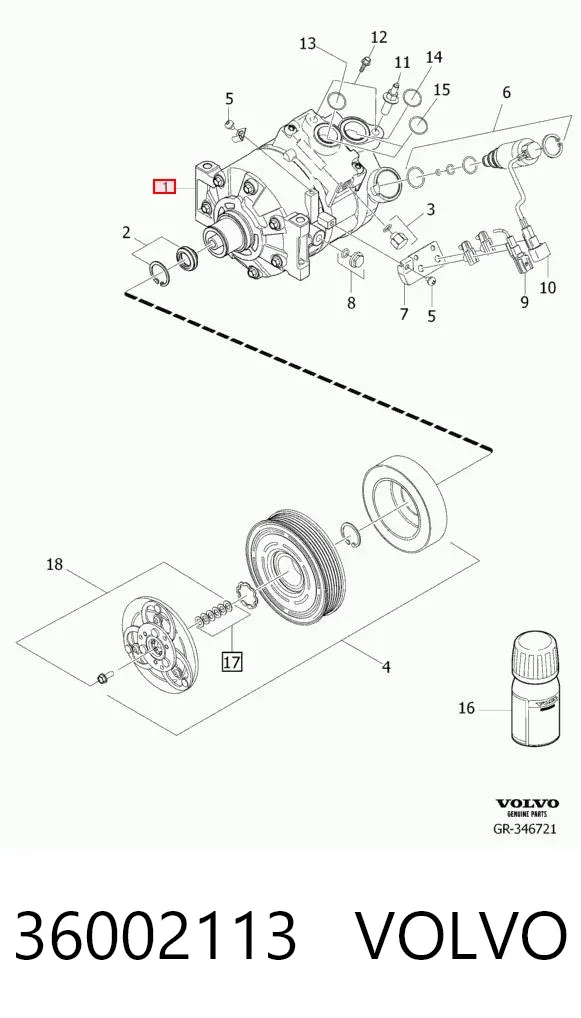 Sprężarka klimatyzacji 36002113 Volvo
