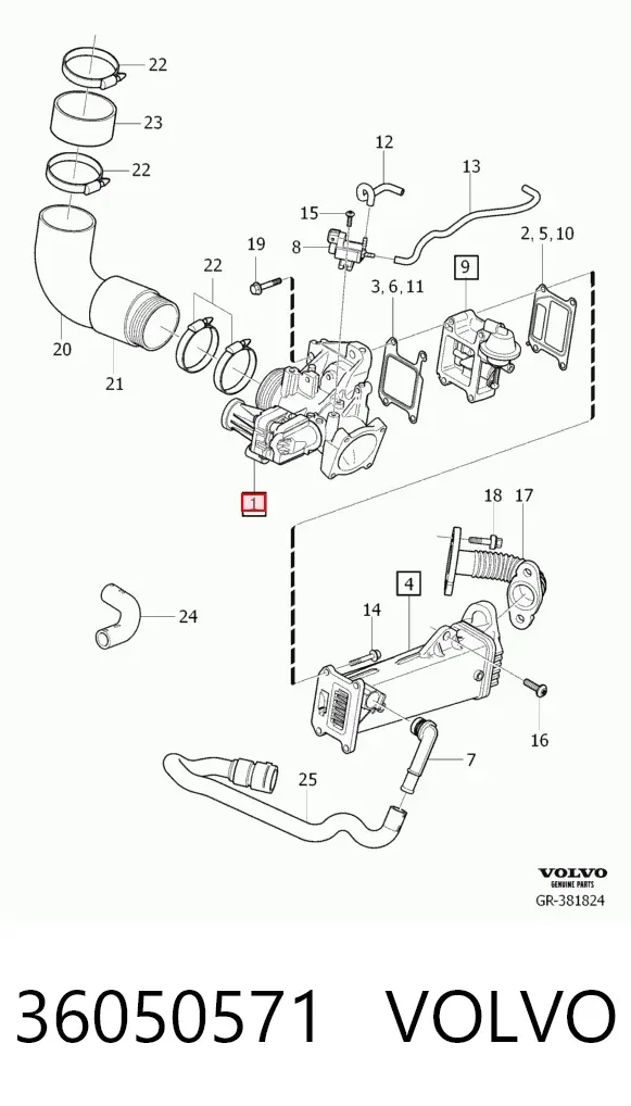 Zawór recyrkulacji spalin EGR 36050571 Volvo