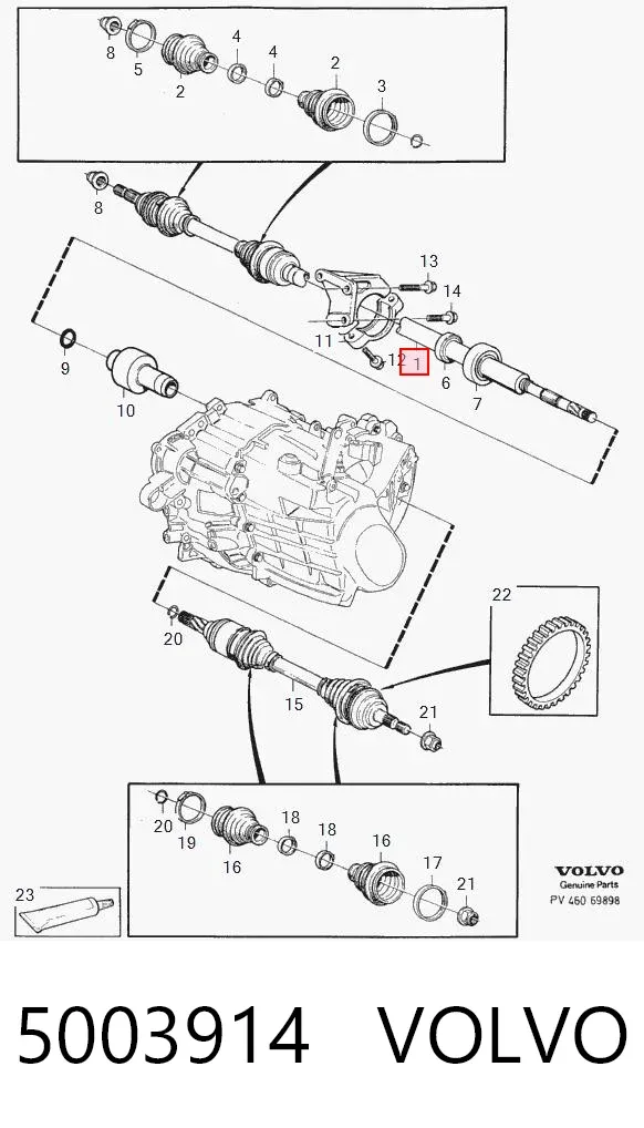 Półoś napędowa przednia prawa 5003914 Volvo