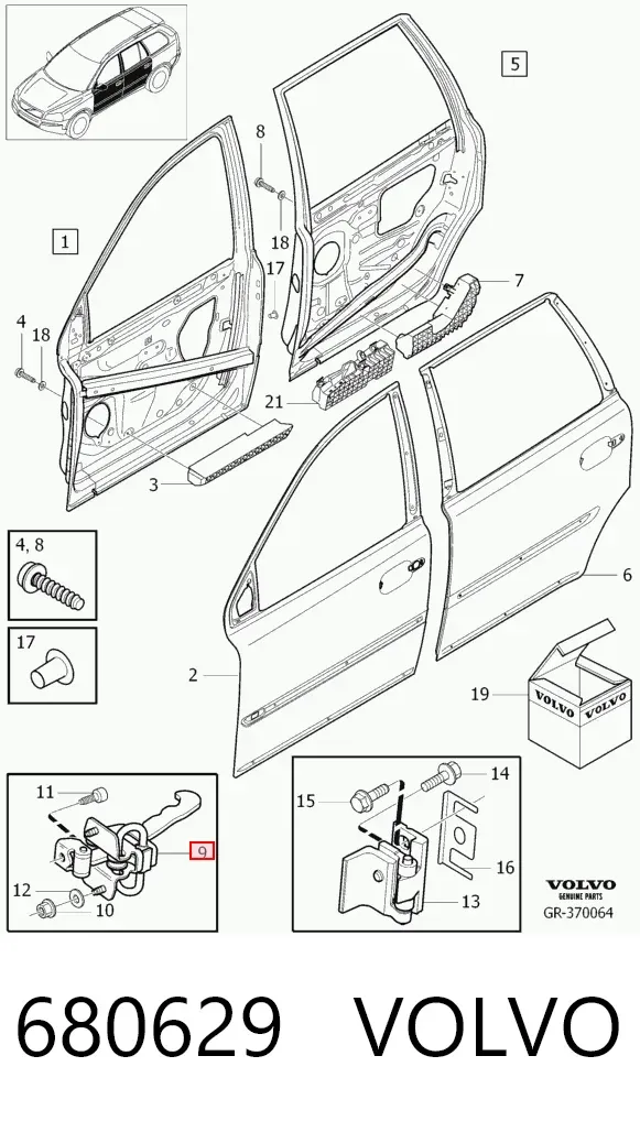 Klocki hamulca ręcznego 680629 Volvo