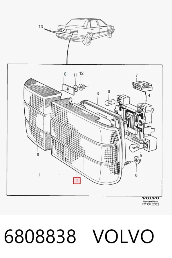 Lampa zespolona tylna lewa Volvo 850 LS