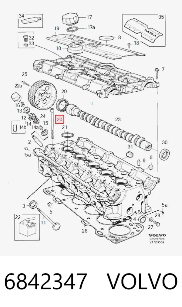 Śruba głowicy cylindrów 6842347 Volvo