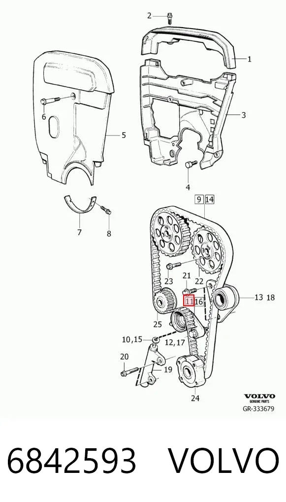 Rolka napinacza paska rozrządu 6842593 Volvo