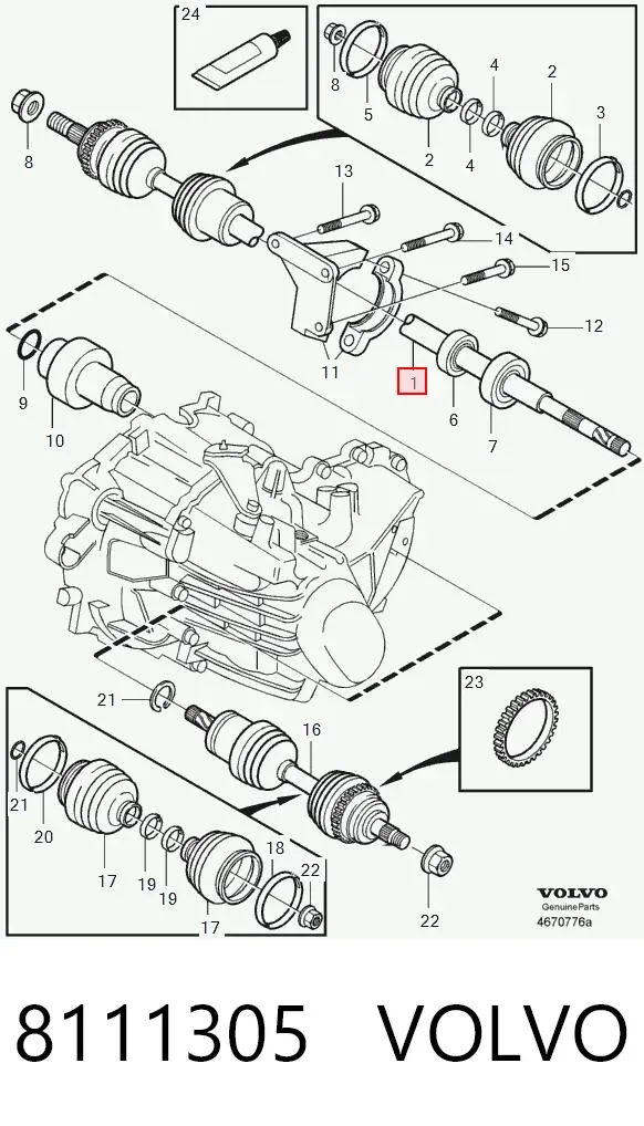 Półoś napędowa przednia prawa 8111305 Volvo