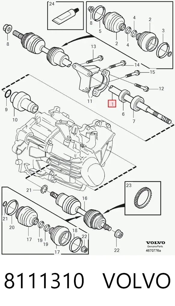 Półoś napędowa przednia prawa 8111310 Volvo