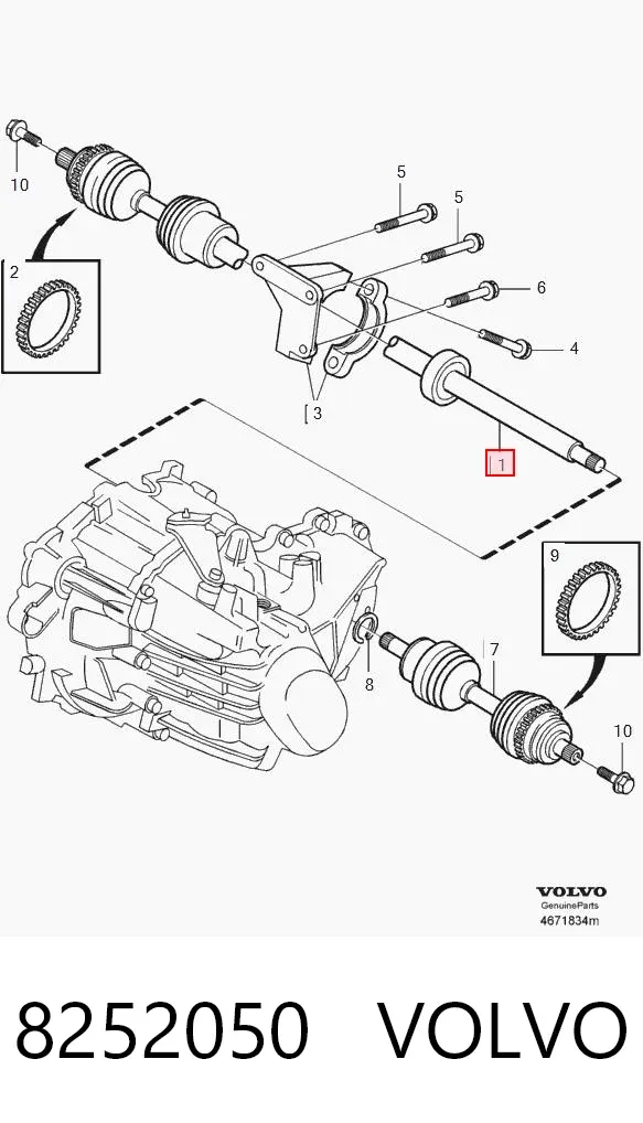Półoś napędowa przednia prawa 8252050 Volvo