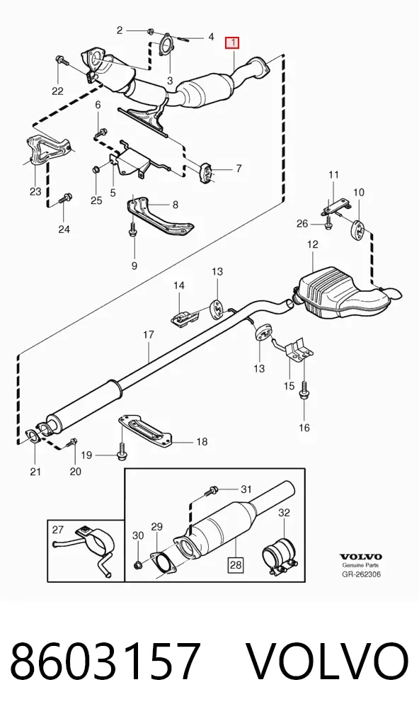 Konwerter-katalizator 8603157 Volvo