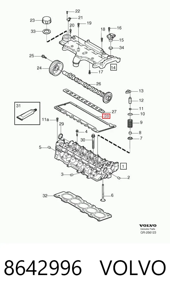 Uszczelka kolektora ssącego 8642996 Volvo