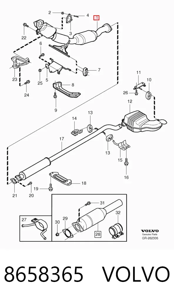 Konwerter-katalizator 8658365 Volvo