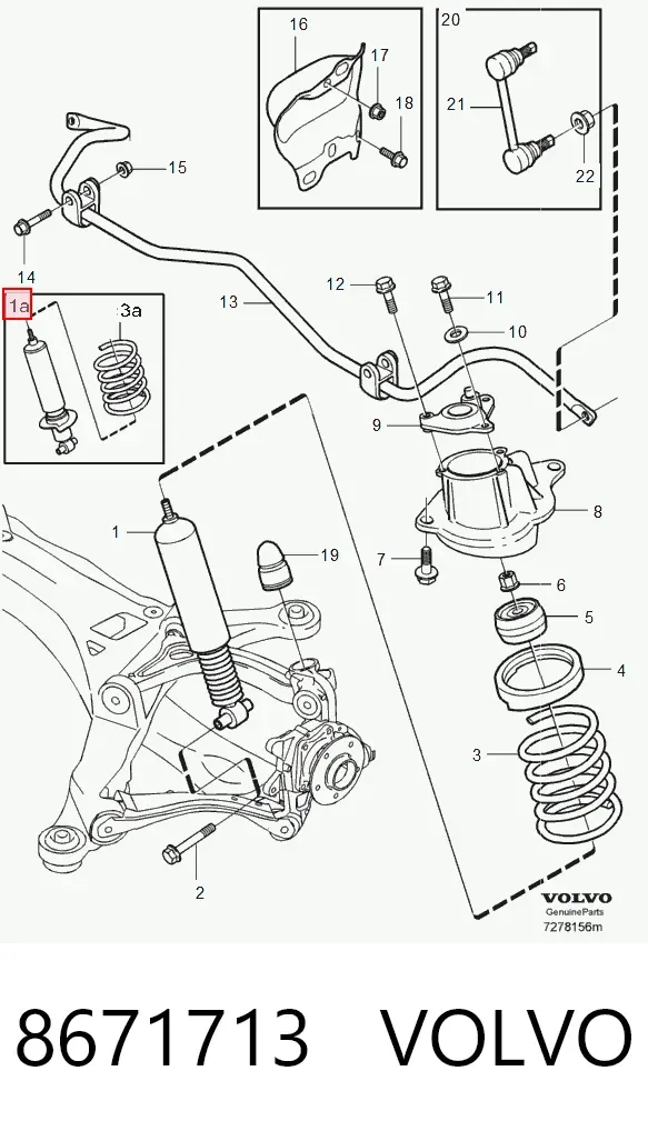 Amortyzator tylny 8671713 Volvo