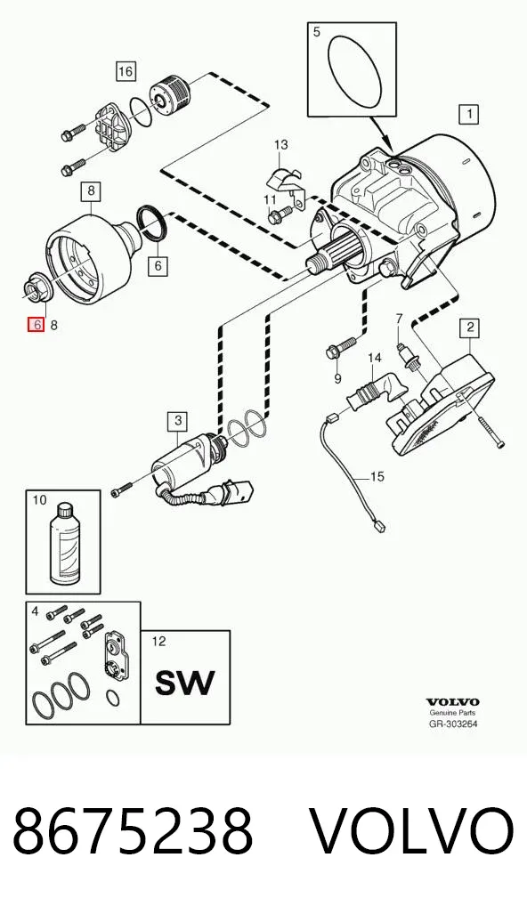 Uszczelniacz końcówki reduktora mostu tylnego 8675238 Volvo