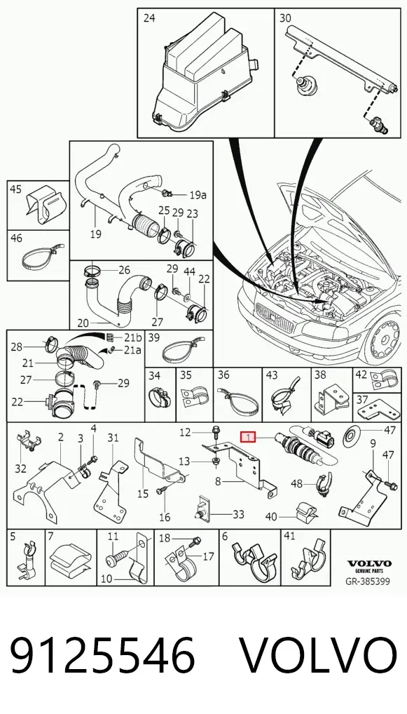 Sonda lambda czujnik tlenu po katalizatorze 9125546 Volvo