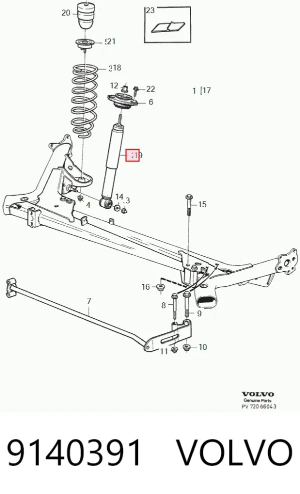 Amortyzator tylny 9140391 Volvo