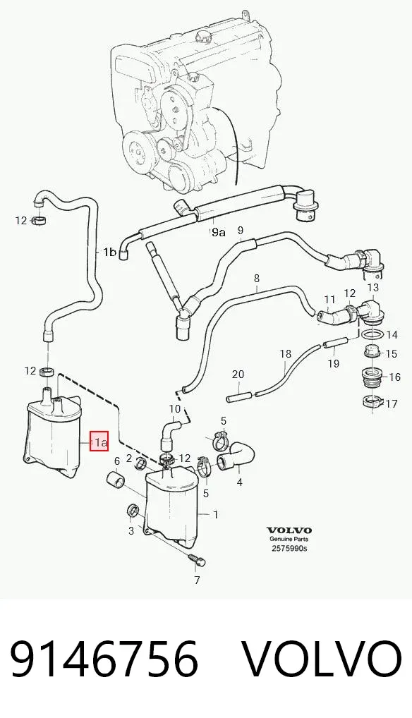 Separator oleju układu wentylacji kadłuda (bloku silnika) 9146756 Volvo